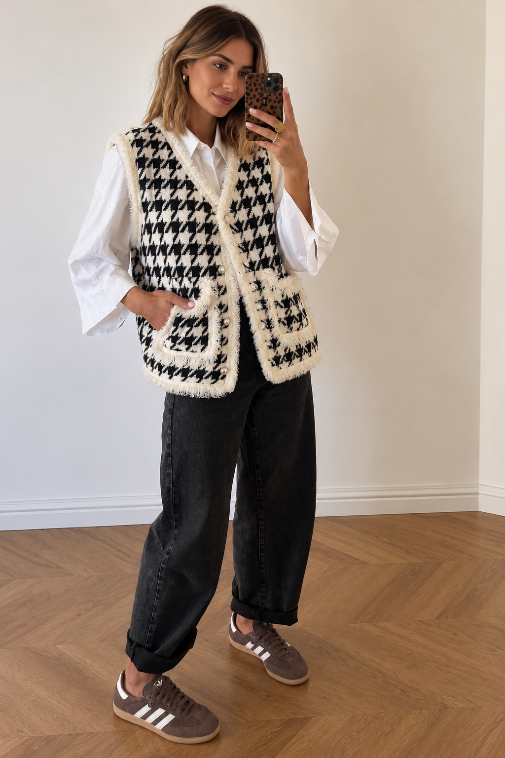Chaleco Houndstooth