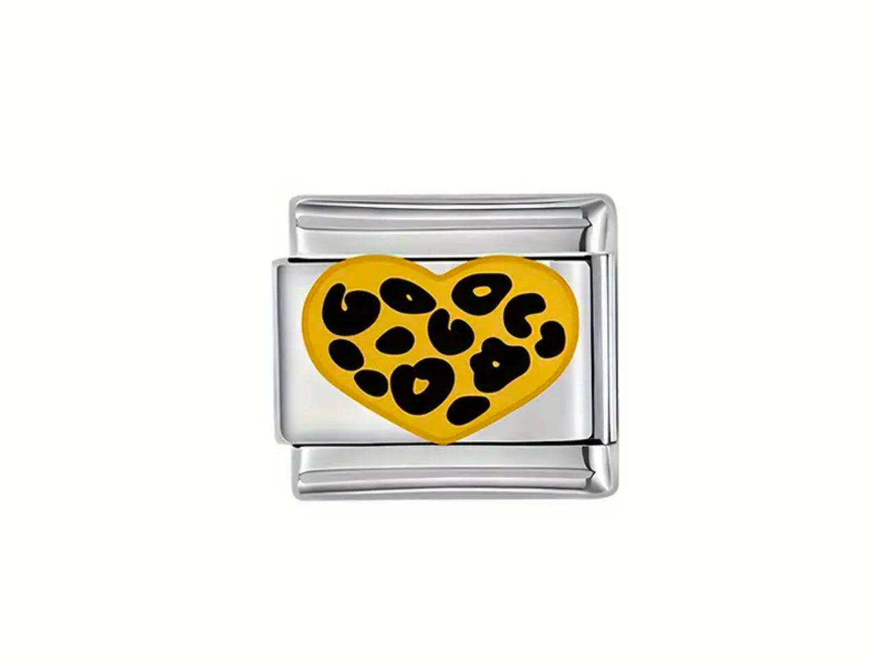 Charm corazón leopardo