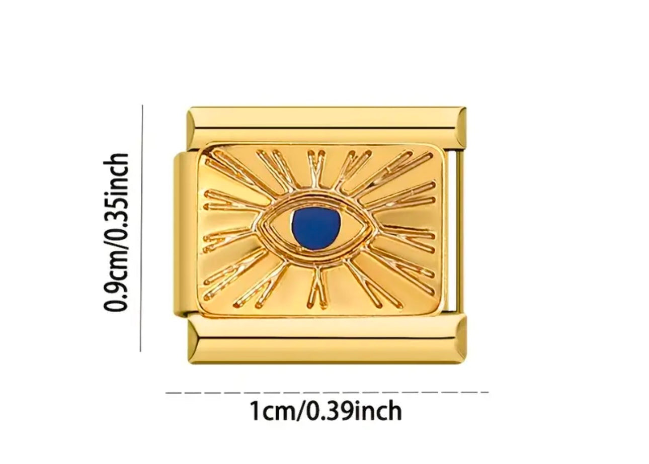 Charm ojo dorado / azul