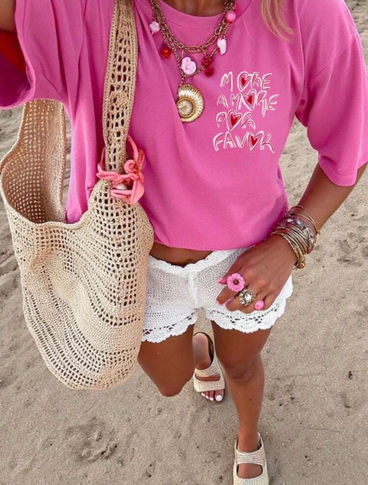 T shirt rosa more amore