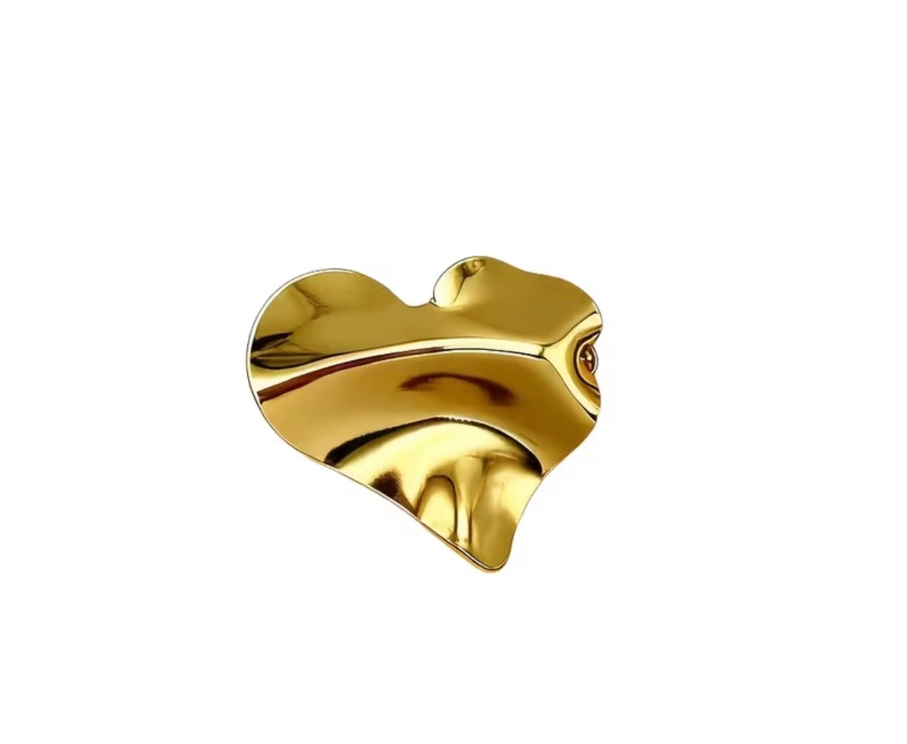 Broche corazón dorado