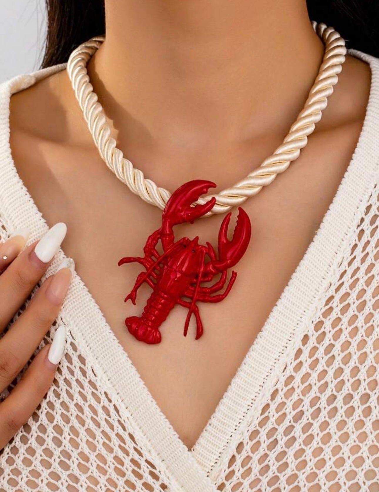 Collar langosta roja