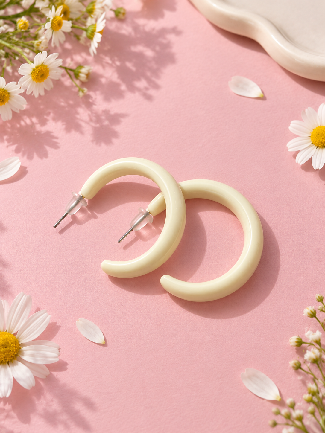 White earrings