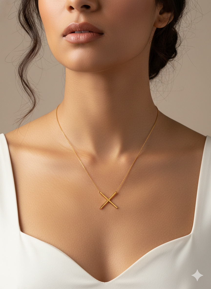 Collar "X" grande y fino