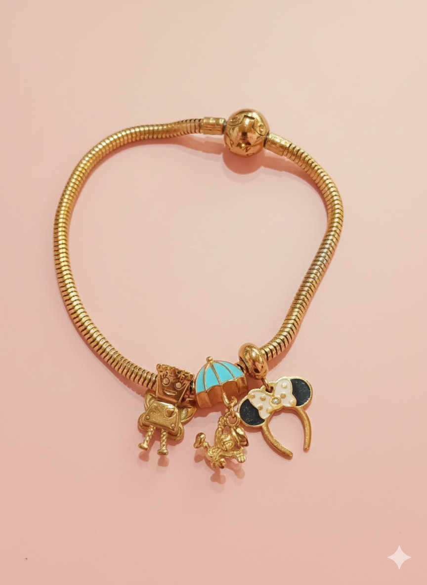 Pulsera dorada Mickey