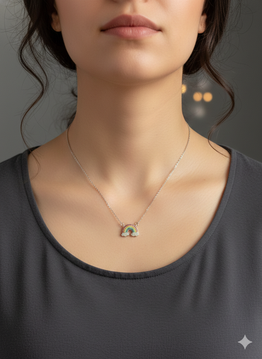 Collar arcoiris de brillos