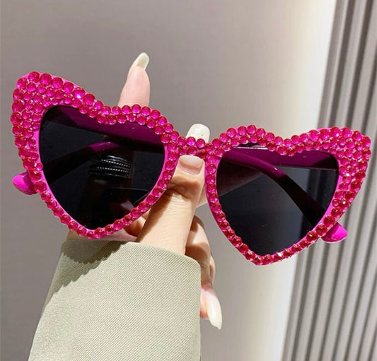 Sunnies pink glitter heart