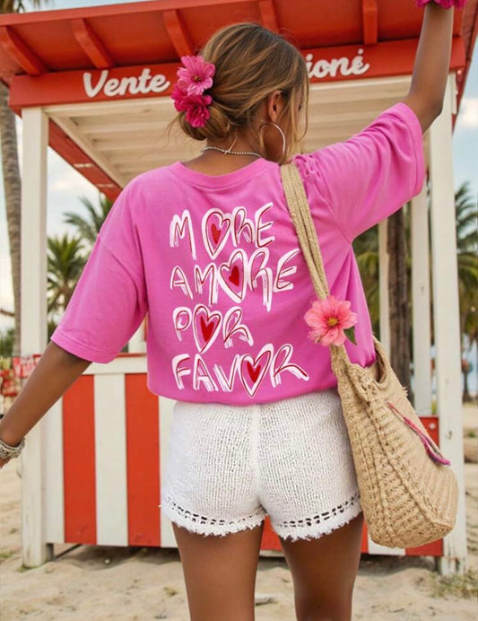 T shirt rosa more amore
