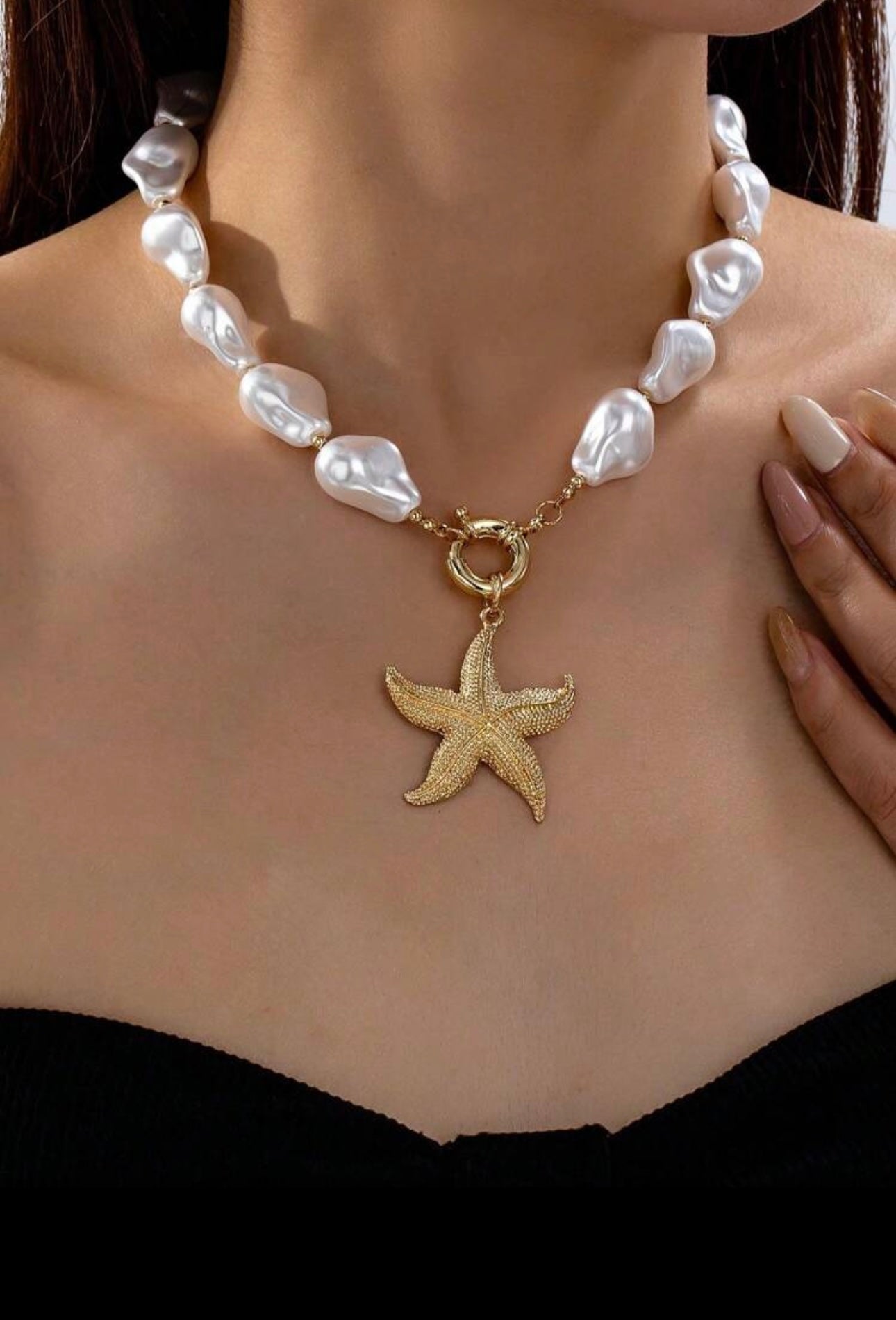 Collar perlas estrella de mar