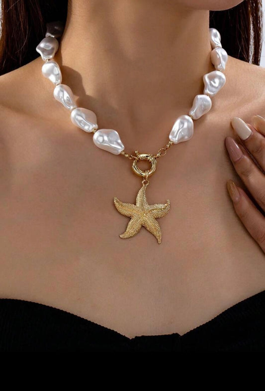 Collar perlas estrella de mar