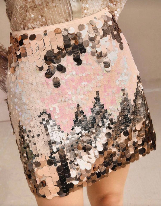 Falda lentejuela dorada