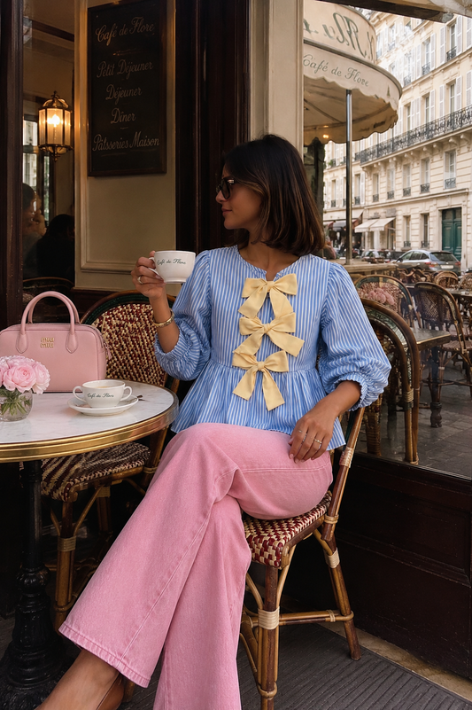 Blusa líneas lazos