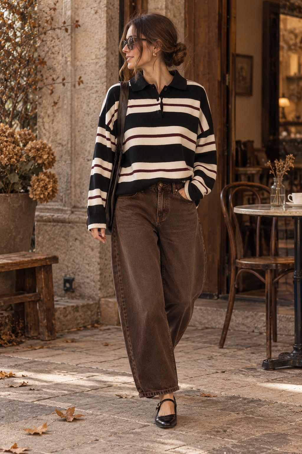 Bordeaux Polo Knit