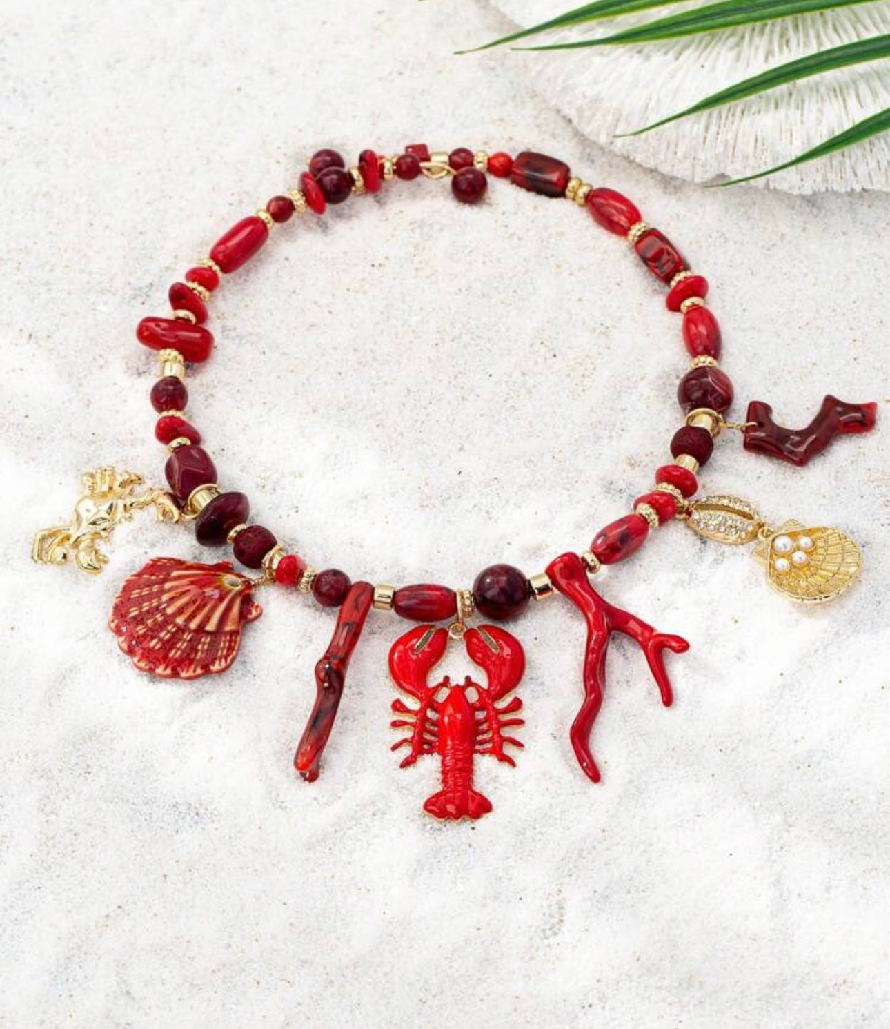 Collar rojo langosta - alga