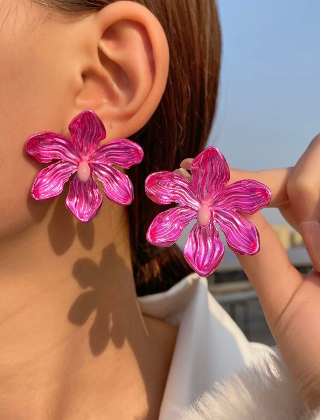 Aretes flor fiusha