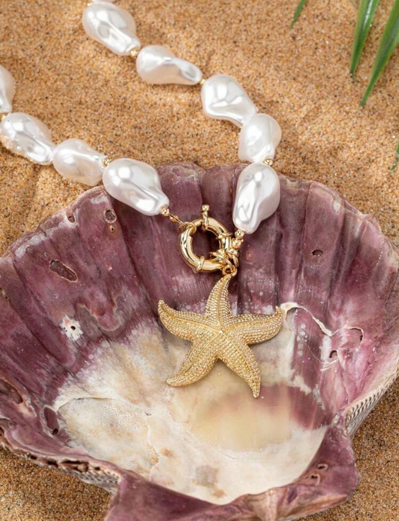 Collar perlas estrella de mar