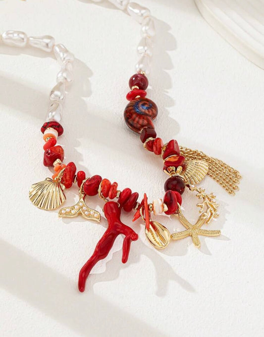 Collar alga roja marina