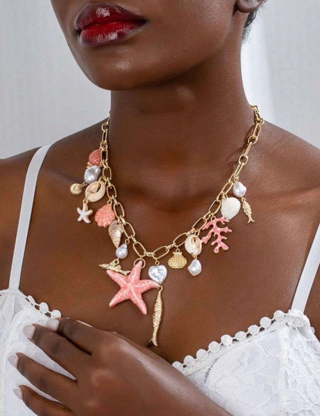 Estrella alga marina rosa