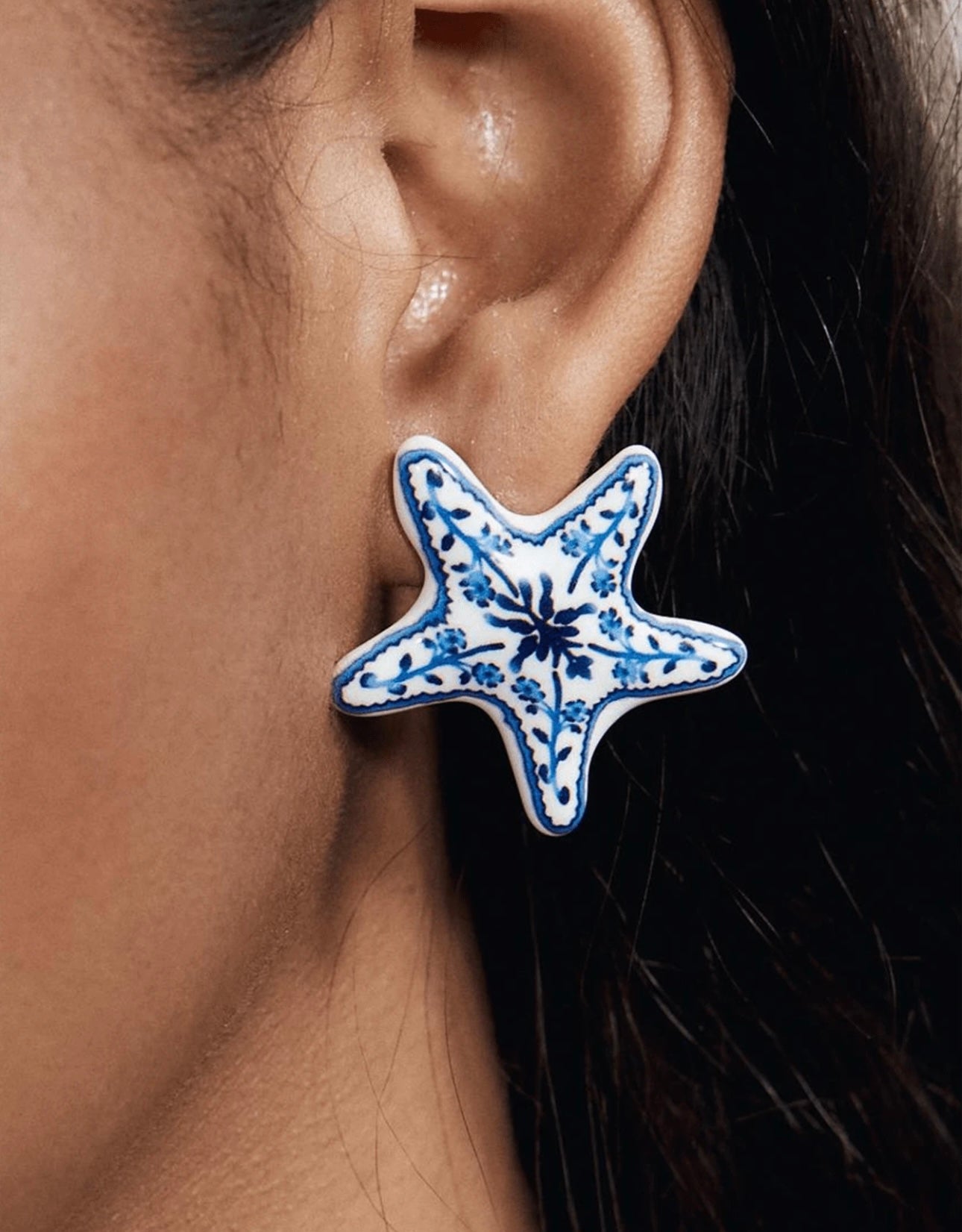 Aretes estrella de mar azul