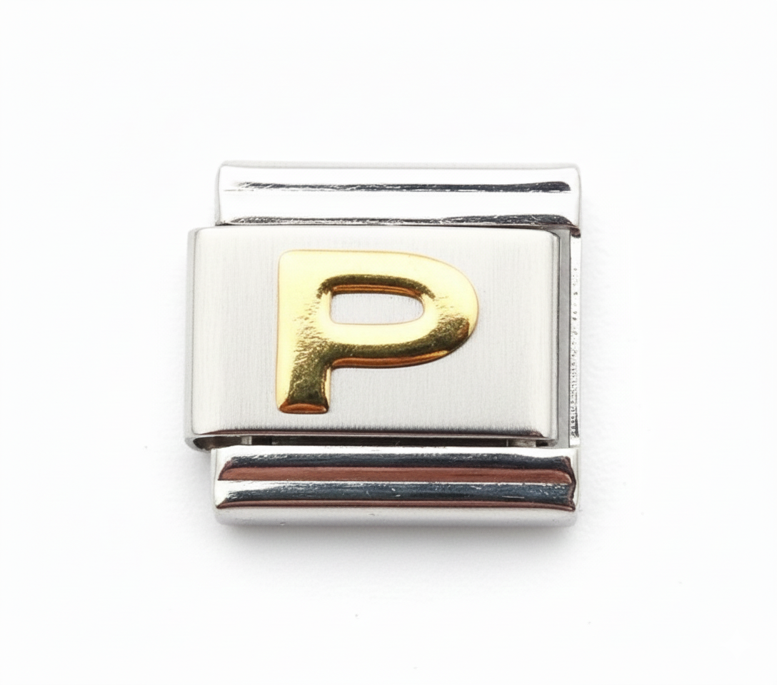 Charm Letra P dorada