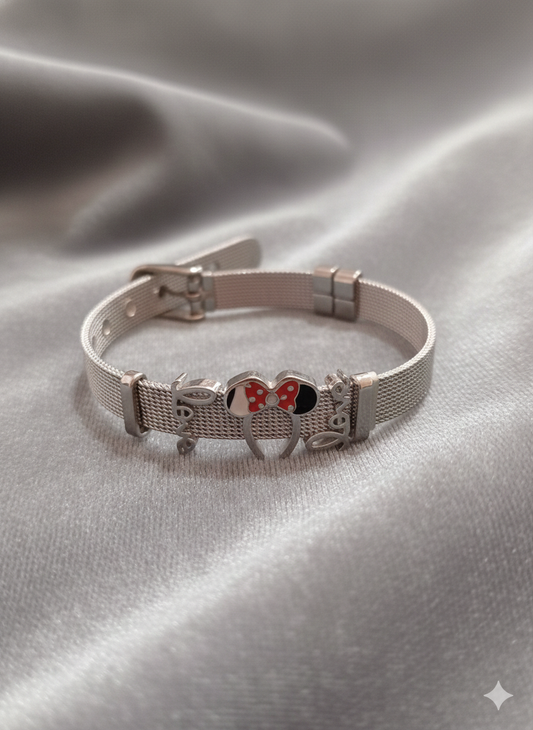 Pulsera plateada miny "love"