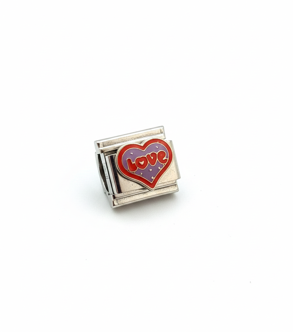 Charm corazón morado love