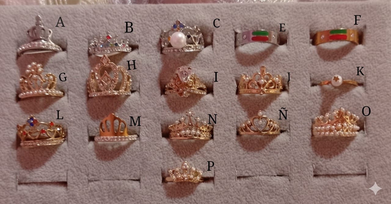 Anillo coronas y mas talla 8