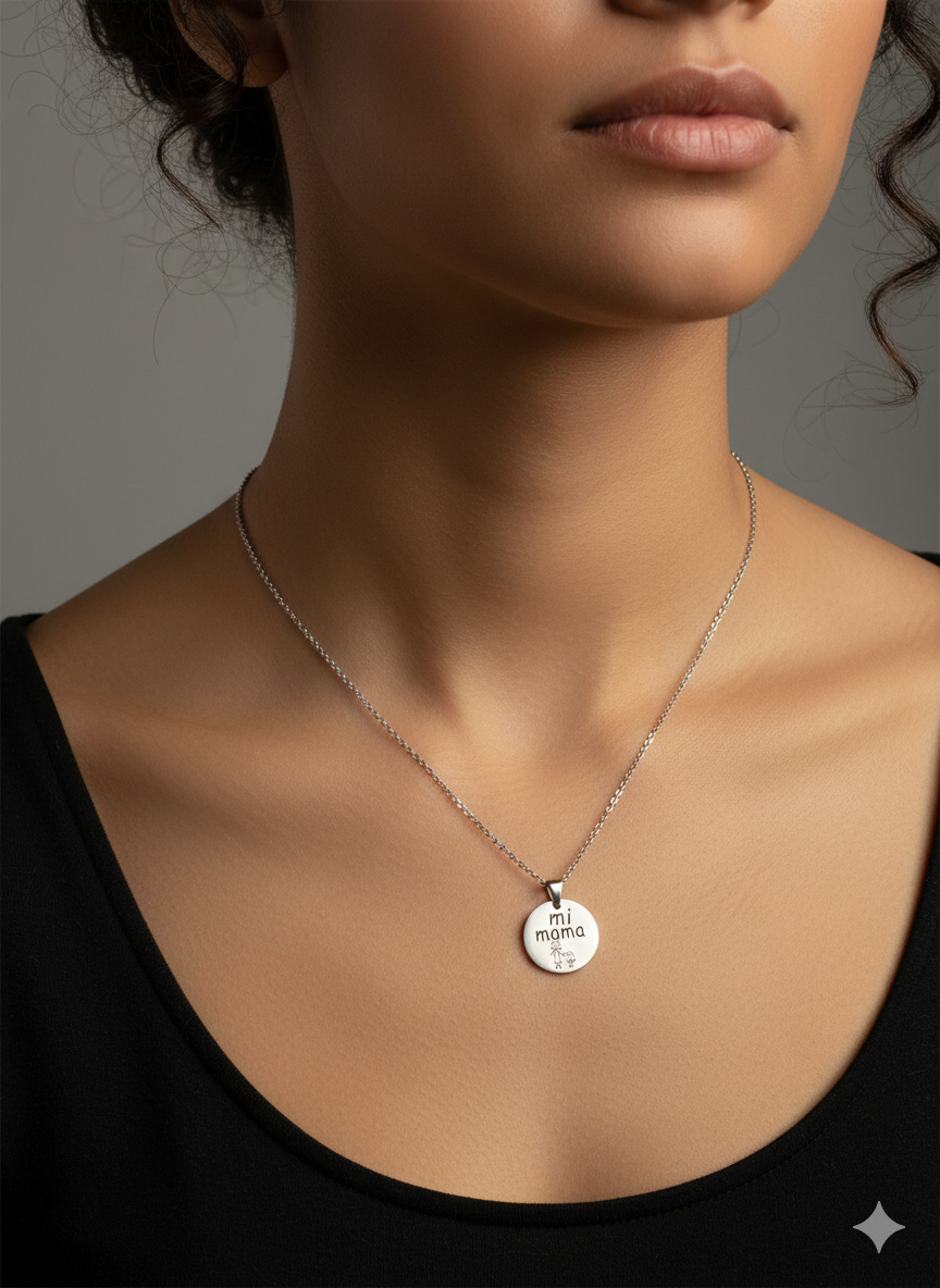 Collar "mi mamá" dorado y plata