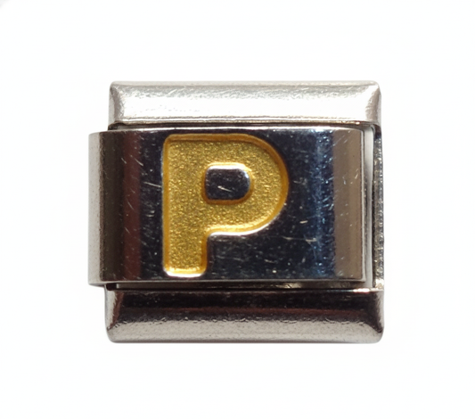 Charm Letra P amarilla