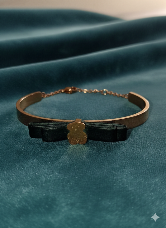Brazalete moño negro con osito