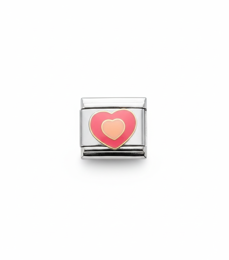 Charm corazón rosa y melón